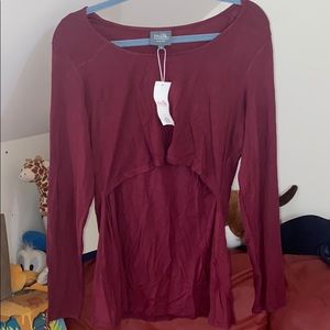 Wine red, Long sleeve, for nursing.
